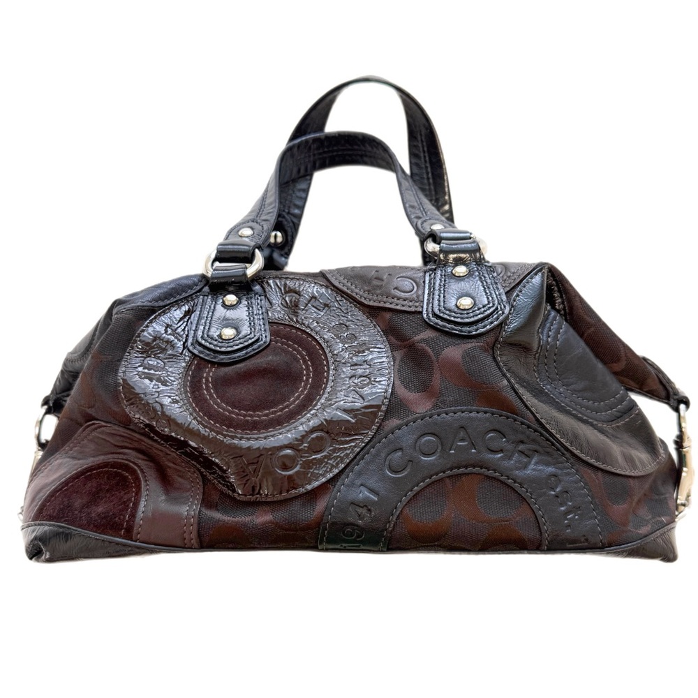 Coach 2010 Chocolate Brown Patchwork Mini Suede P… - image 2